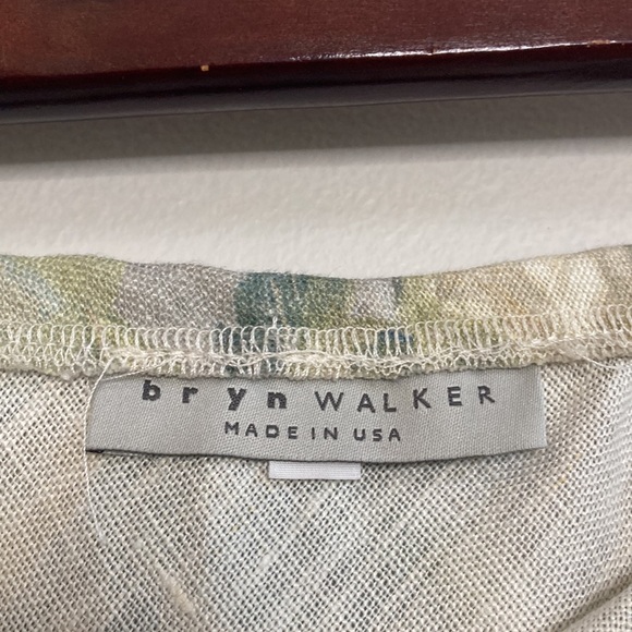 Bryn Walker Skirt Womens Small Gray Tan Floral Linen Knee Length Ruffle Trim - Picture 8 of 10